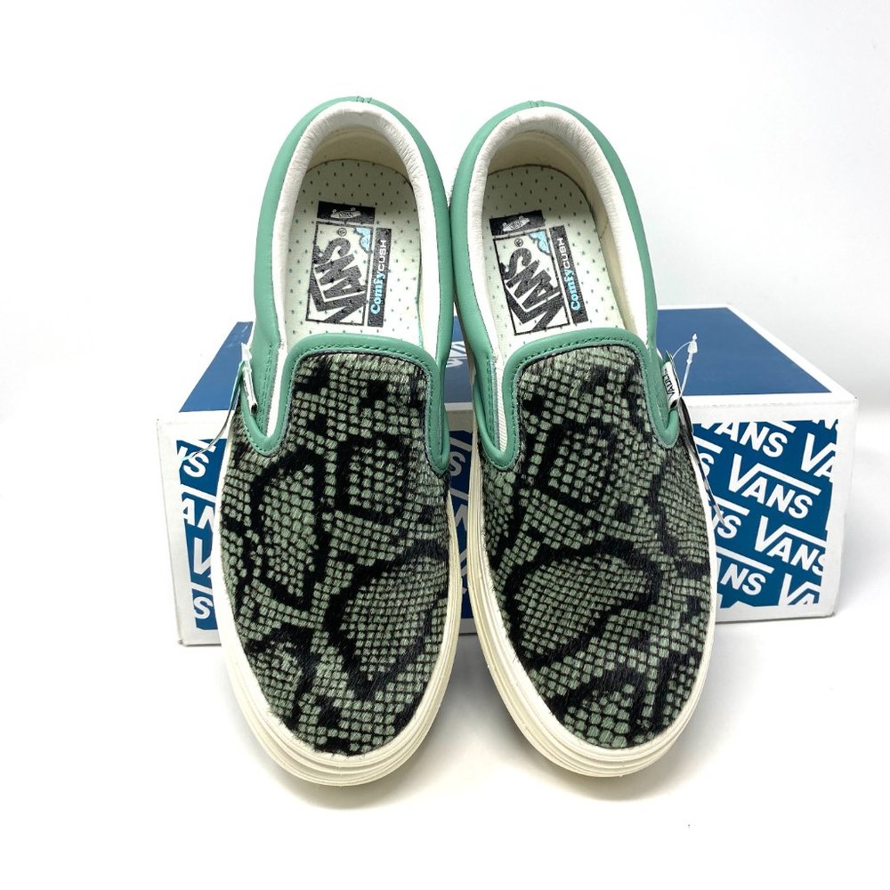 VANS PLATFORM Super Comfy Cush Crème Mint Leather Shoes Low Women's VN0A4U3I26G - Picture 4 of 11